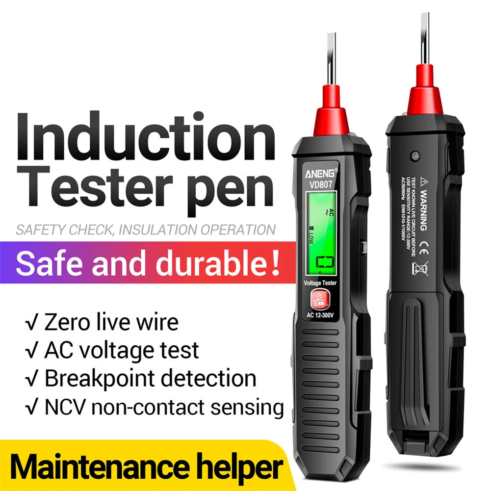 1pc VD807 Intelligent Voltage Test Pen Digital Voltage Detector Battery Test Pen Backlight Flashlight Electrician Tester
1pc VD807 Intelligent Voltage Test Pen Digital Voltage Detector Battery Test Pen Backlight Flashlight Electrician Tester