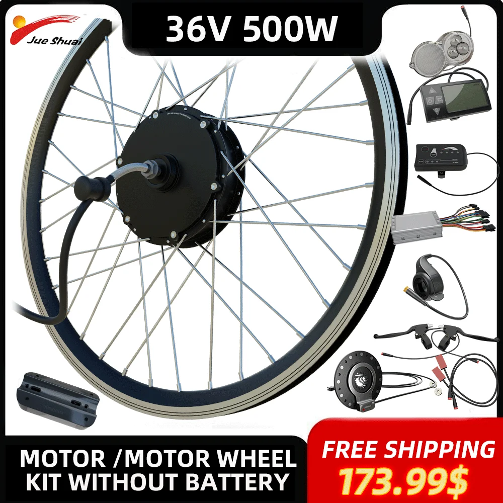 

Brushless Gear Bicycle Electric Bike Conversion Kit, Front and Rear Hub Motor, Wheel Drive Engine, 26 in, 700C, 36V, 500W, 20-29