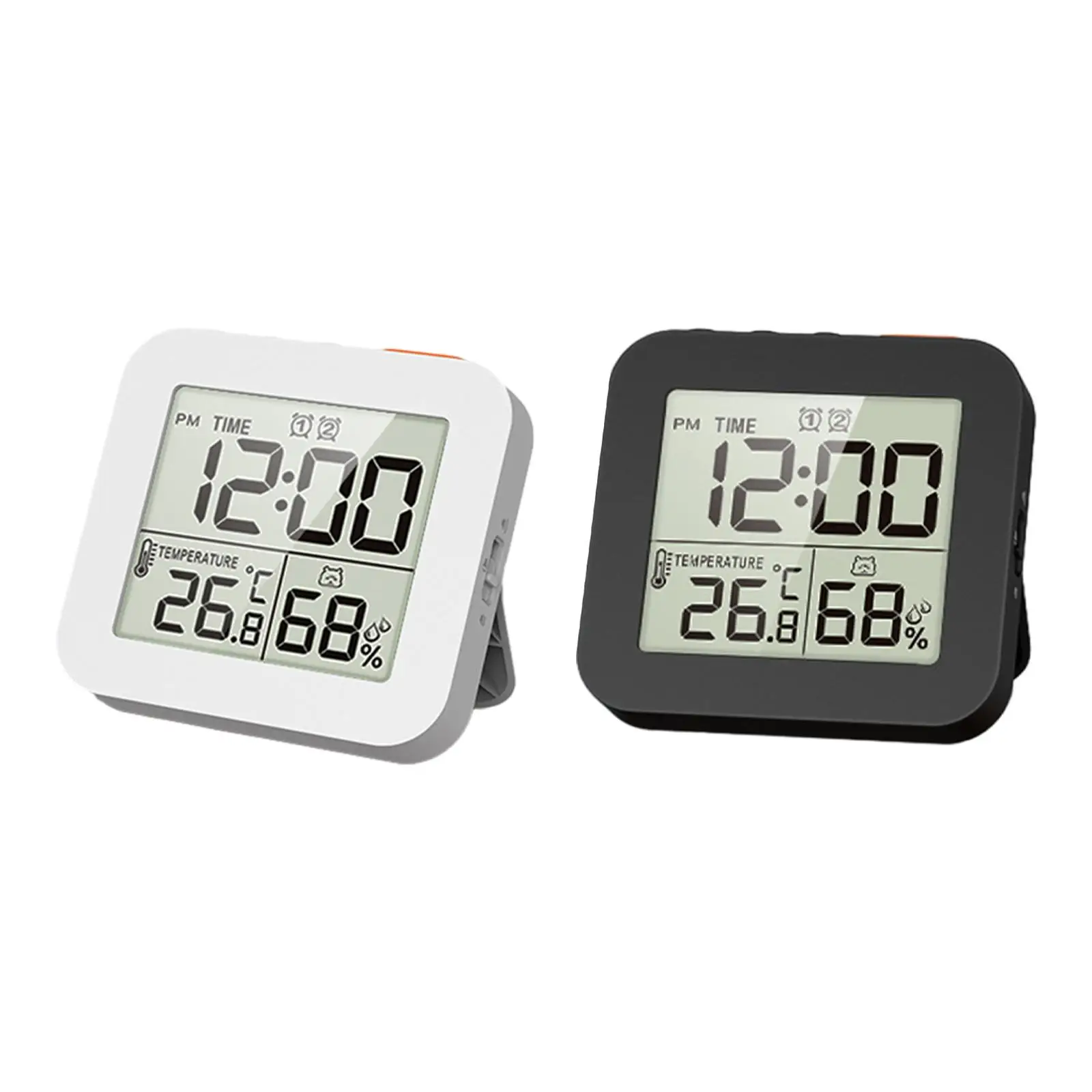 Thermometer Hygrometer Wall Clock Large LCD Display with Alarm Waterproof Clocks
Thermometer Hygrometer Wall Clock Large LCD Display with Alarm Waterproof Clocks