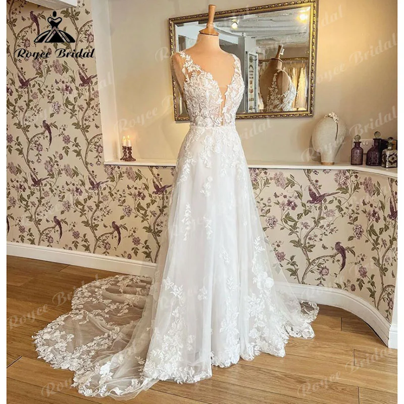 2024 Robe Mariage A Line Tank Wedding Dress Deep V Neck Lace Floral Appliqued Bridal Gown Wedding Gown Vestidos de Noiva Elegant
2024 Robe Mariage A Line Tank Wedding Dress Deep V Neck Lace Floral Appliqued Bridal Gown Wedding Gown Vestidos de Noiva Elegant