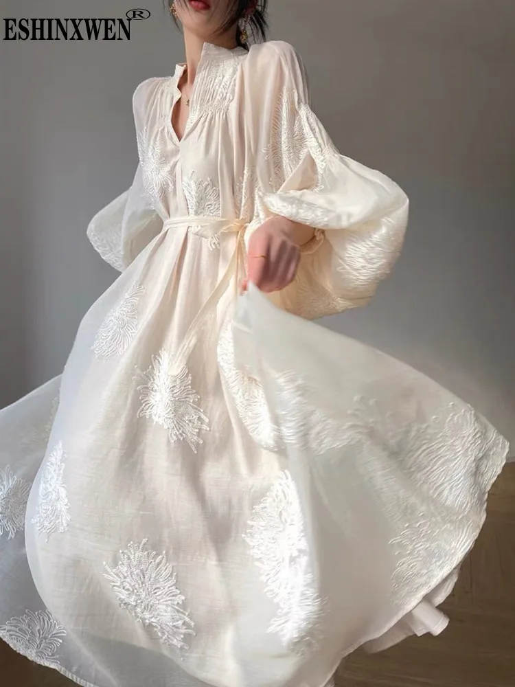 Eshin Long Lantern Sleeve High Waist Embroidery Patchwork Lace Up Elegant Dresses For Women Round Neck Dress Female New TH5566
Eshin Long Lantern Sleeve High Waist Embroidery Patchwork Lace Up Elegant Dresses For Women Round Neck Dress Female New TH5566