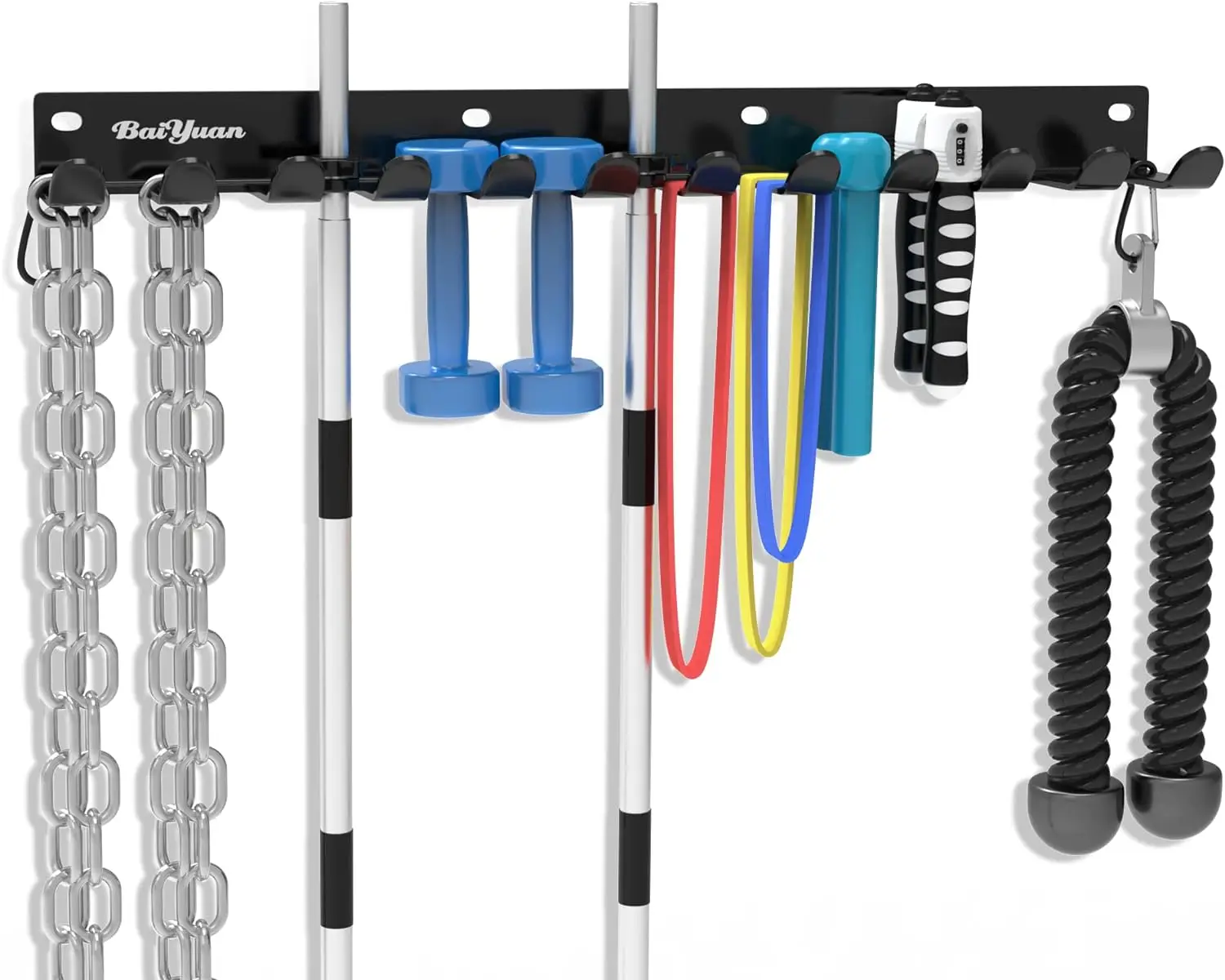 Home Gym Storage Rack - 12 Hook Heavy-Duty Gym Rack Organizer, Multi- Workout Gear Wall Mount Hanger, for Barbell Storage, Resis
Home Gym Storage Rack - 12 Hook Heavy-Duty Gym Rack Organizer, Multi- Workout Gear Wall Mount Hanger, for Barbell Storage, Resis