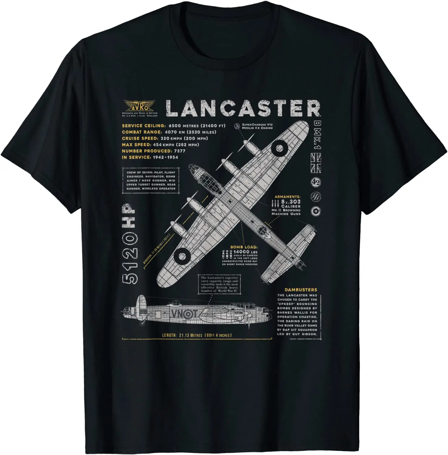 Lancaster Bomber British RAF Aircraft - WWII Dambusters Men T-Shirt Short Sleeve Casual Cotton O-Neck Summer Tees
Lancaster Bomber British RAF Aircraft - WWII Dambusters Men T-Shirt Short Sleeve Casual Cotton O-Neck Summer Tees