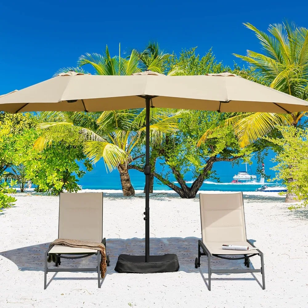 15 ft Triple-size Patio Umbrella w/Base Included - Market Extra-Large Double Sided Umbrella - Twin-size Patio Parasol
15 ft Triple-size Patio Umbrella w/Base Included - Market Extra-Large Double Sided Umbrella - Twin-size Patio Parasol