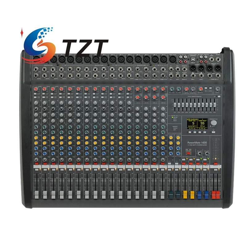 

TZT PM1600-3 Power Mixer Audio Mixing Console w/ 2x1200W Power Amplifier for Dynacord Professional Stage