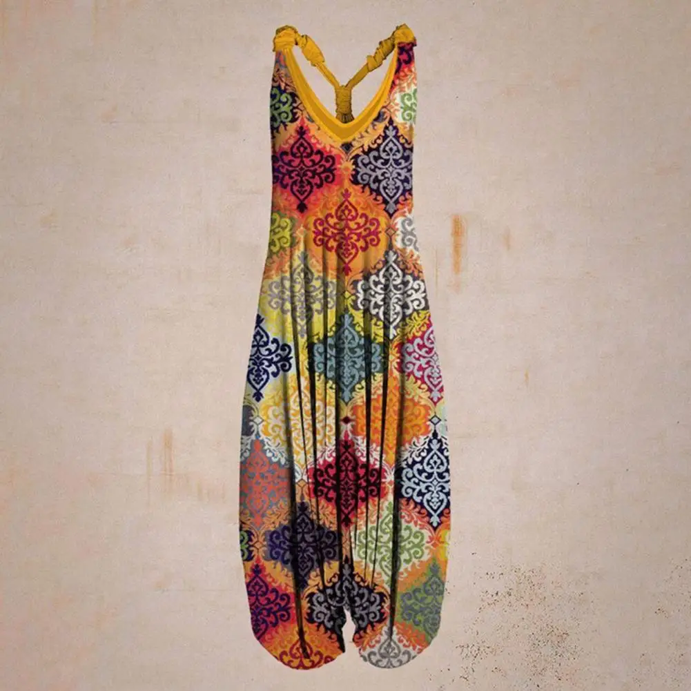 Women Jumpsuit Vintage Pattern Loose Summer V Neck Backless Jumpsuit Streetwear Boho Bow Camis Pocket Maxi Dress Large Femme
Women Jumpsuit Vintage Pattern Loose Summer V Neck Backless Jumpsuit Streetwear Boho Bow Camis Pocket Maxi Dress Large Femme