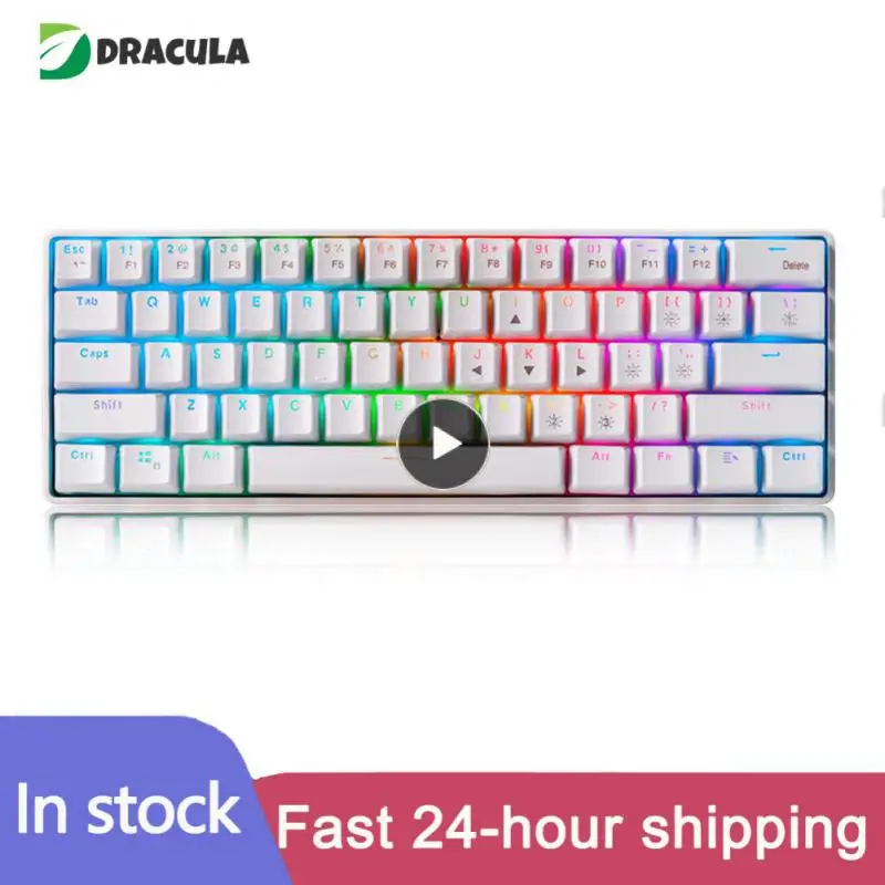 

SK61 61 Key Mechanical Keyboard USB Wired LED Backlit Axis Gaming Mechanical Keyboard Gateron Optical Switches For Desktop