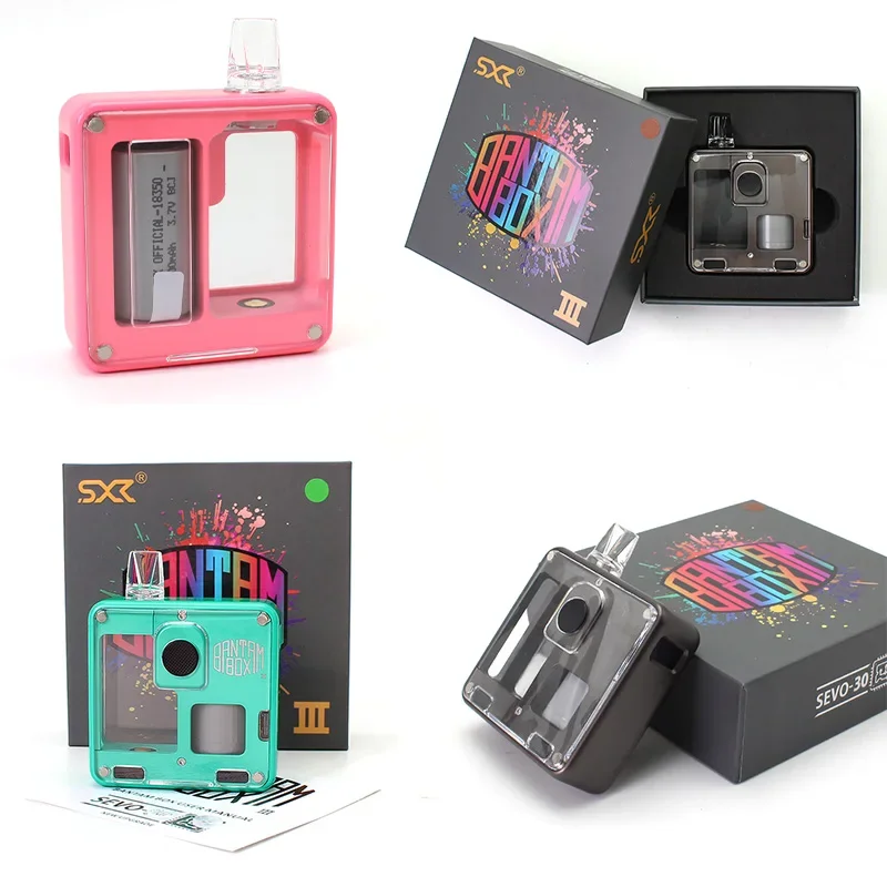 

SXK BANTAM Box V3 Mod Kit 5W-30W Built-in 18350 Battery 0.49 Inch OLED Zinc Alloy Material Vape E Cig Mods Vs BB Billet Box