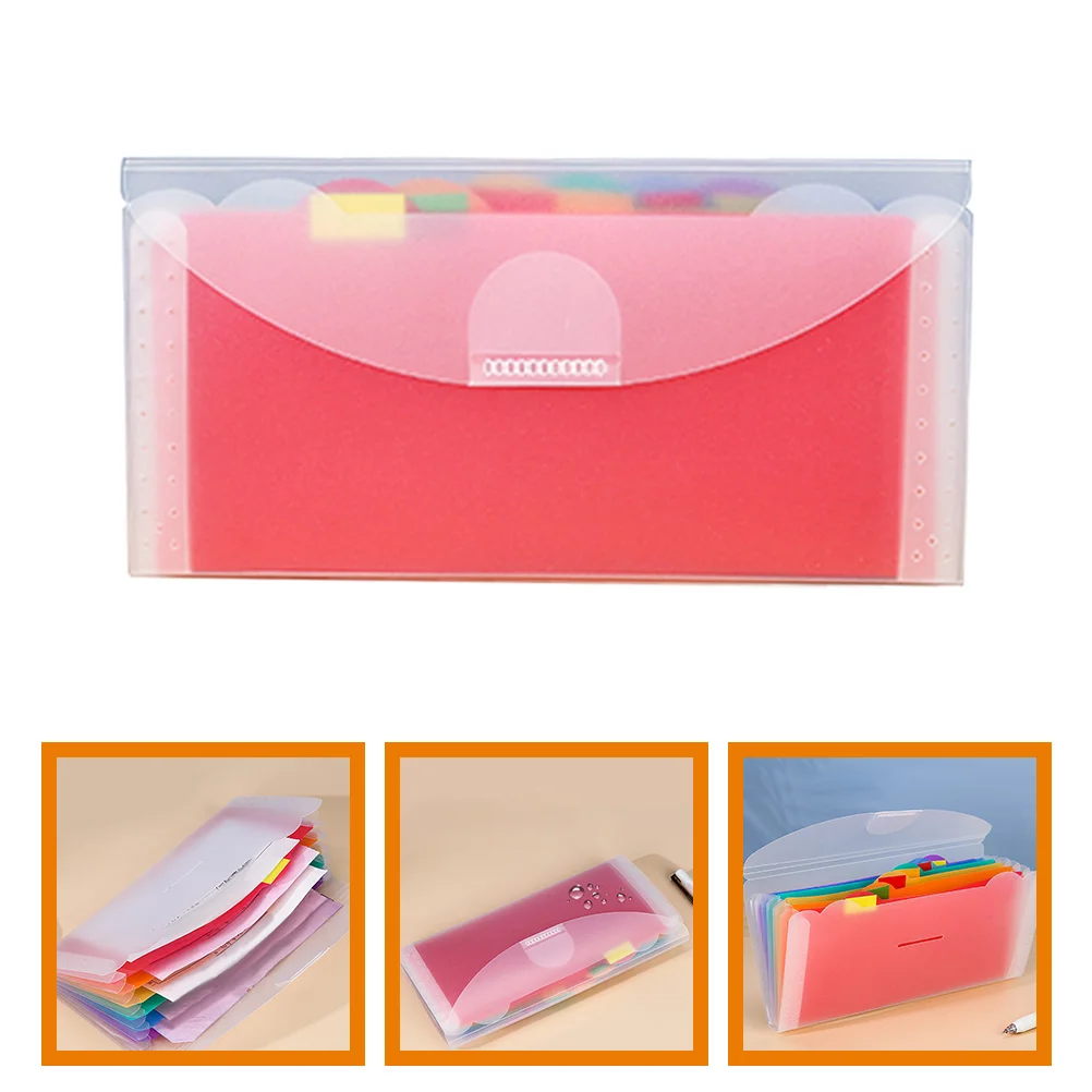 

Accordion File Manager Bill Storage Bag Mini 7-grid Rainbow Folder Frosted Pp Multi-layer Organizer Paper Filing Holder Receipt