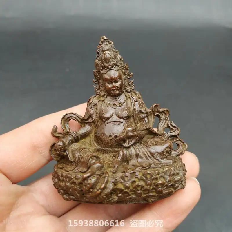 

Alloy imitation pure copper, Tibetan tantra, yellow god of wealth, vintage knick-knacks, old objects