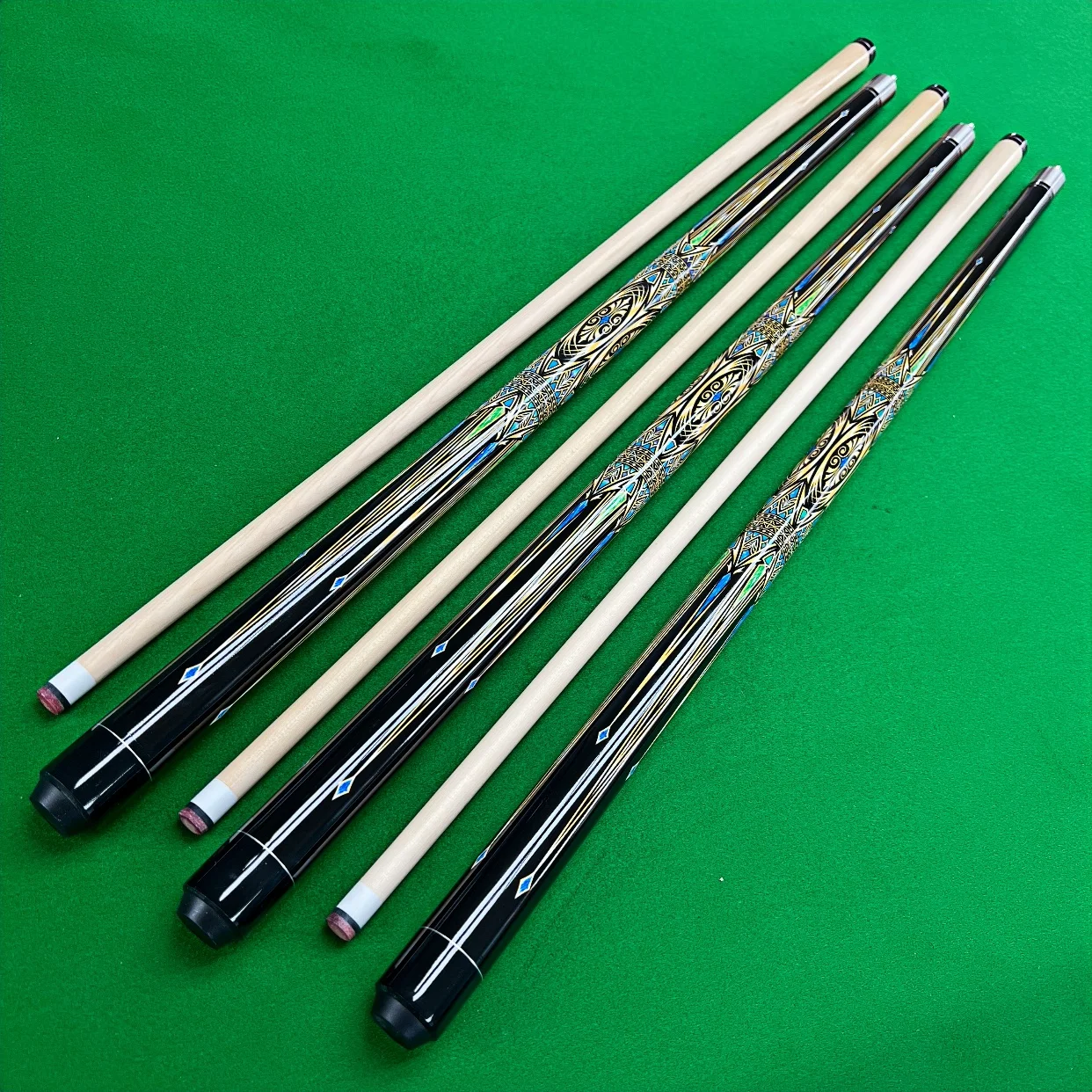 

Premium Maple Pool Cue with Colorful Leather Tip - High Definition Digital Printing and Precision Strike for Supreme Ball Contro