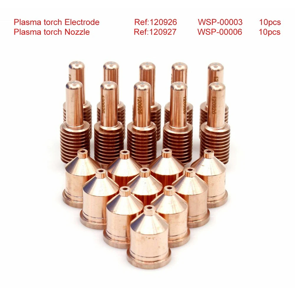 20pcs Plasma Nozzle Tips 80A 120927 WSP-00006 Electrode 120926 WSP-00003 For 1250 Cutter Torch Welding Tools Accessories
20pcs Plasma Nozzle Tips 80A 120927 WSP-00006 Electrode 120926 WSP-00003 For 1250 Cutter Torch Welding Tools Accessories
