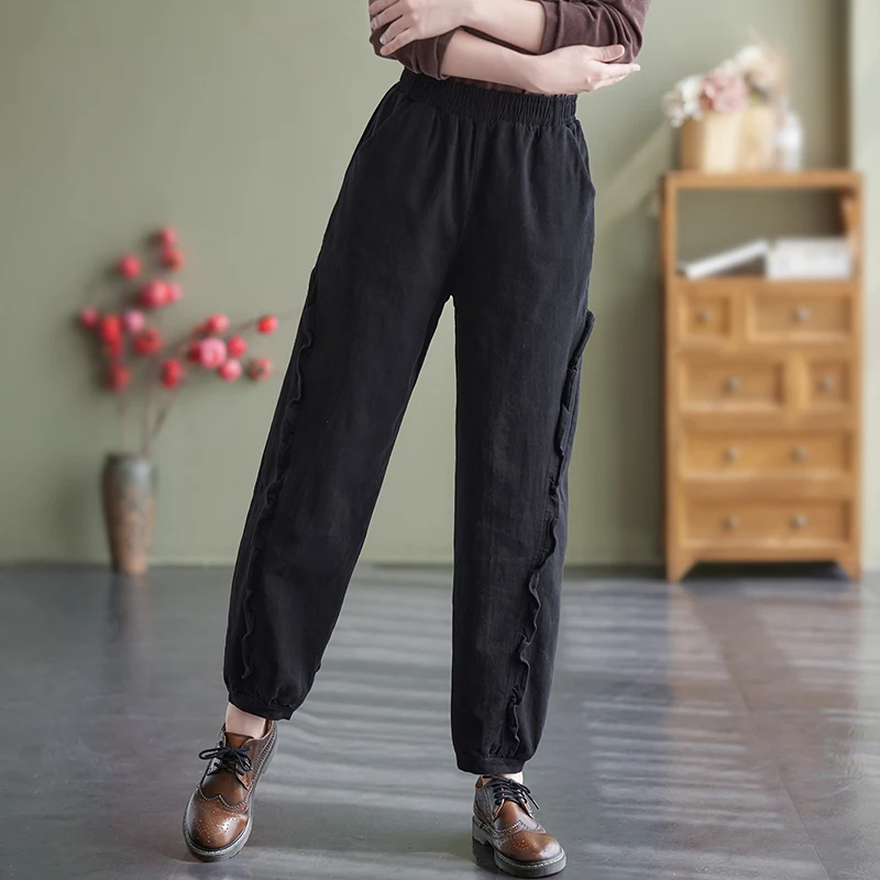 High Waist Autumn Winter Casual Pants Folds Vintage Office Lady Outdoor Work Pants Fashion Women Spring Harem Pants Trousers
High Waist Autumn Winter Casual Pants Folds Vintage Office Lady Outdoor Work Pants Fashion Women Spring Harem Pants Trousers