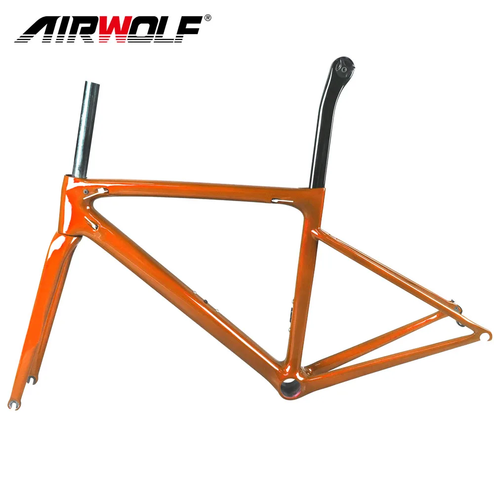 

Airwolf AERO Carbon Road Frame Internal Cable Routing Bicycle Rim V-Brake 700C QRx100m/130mm Bike Frames Frameset Fork