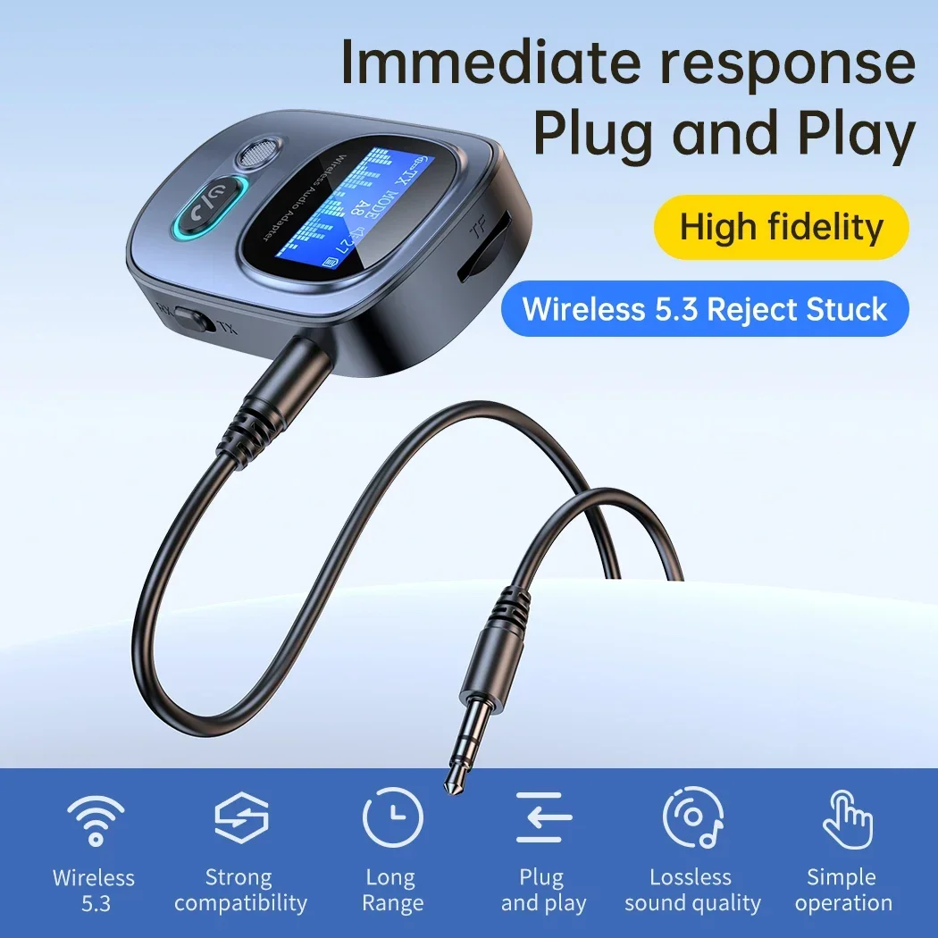 Приемник Bluetooth 5,3 для автомобиля со светодиодным дисплеем, автомобильный адаптер Aux, беспроводной аудиопередатчик для ТВ-динамиков, трансмиттер приемника
Приемник Bluetooth 5,3 для автомобиля со светодиодным дисплеем, автомобильный адаптер Aux, беспроводной аудиопередатчик для ТВ-динамиков, трансмиттер приемника