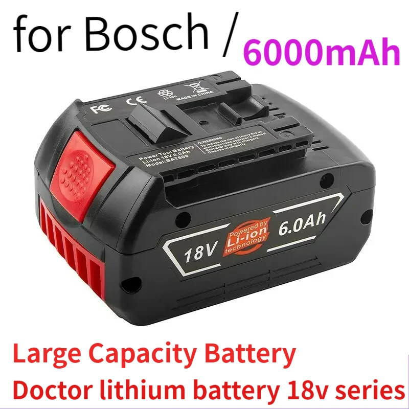 New 18V Battery 6.0Ah for Bosch Electric Drill 18V 6000mAh Rechargeable Li-ion Battery BAT609, BAT609G, BAT618, BAT618G, BAT614
New 18V Battery 6.0Ah for Bosch Electric Drill 18V 6000mAh Rechargeable Li-ion Battery BAT609, BAT609G, BAT618, BAT618G, BAT614