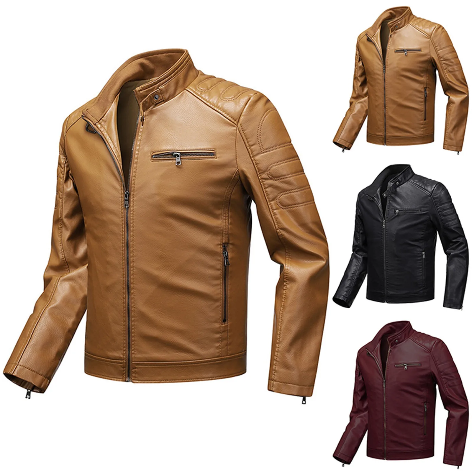 Vintage PU Leather Jacket Men Zip Lapel Collar British Punk Rock Outwear Coat Winter Thick Warm Casual Motorcycle Jacket Warm
Vintage PU Leather Jacket Men Zip Lapel Collar British Punk Rock Outwear Coat Winter Thick Warm Casual Motorcycle Jacket Warm