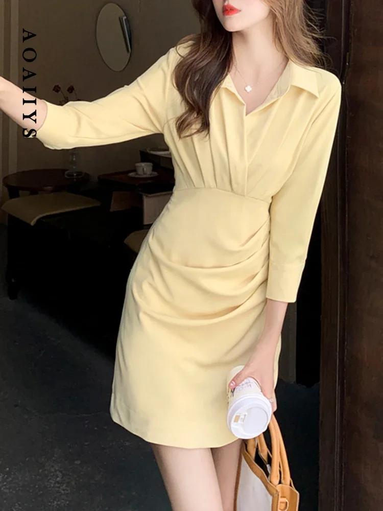 Aoaiiys Yellow Mini Dress for Women Dresses New Office Lady Solid Simple Dress Turn-down Collar Fashion Above Knee, Mini Dresses
Aoaiiys Yellow Mini Dress for Women Dresses New Office Lady Solid Simple Dress Turn-down Collar Fashion Above Knee, Mini Dresses