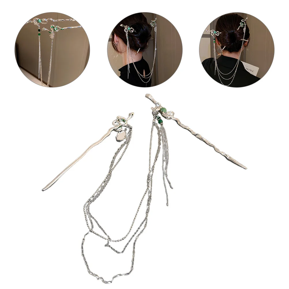 Curly Tassel Hairpin Sticks for Buns Long Snake Chopsticks Out of Shape Women Vintage Fork Alloy Miss Hanfu Accessories
Curly Tassel Hairpin Sticks for Buns Long Snake Chopsticks Out of Shape Women Vintage Fork Alloy Miss Hanfu Accessories