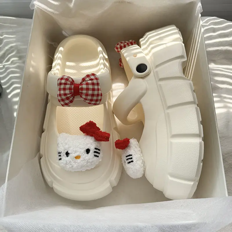 Kawaii Sanrio, Hello Kitty мультфильм дырки летние эва сандалии открытый мягкая подошва пляжные садовые туфли Diy Симпатичные женские тапочки
Kawaii Sanrio, Hello Kitty мультфильм дырки летние эва сандалии открытый мягкая подошва пляжные садовые туфли Diy Симпатичные женские тапочки 