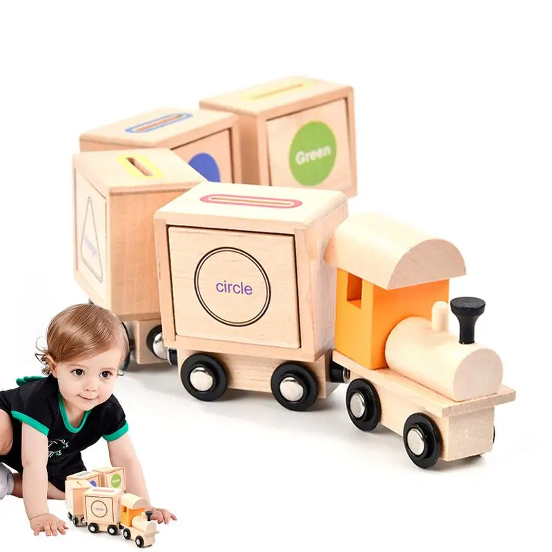 

Wooden Magnetic Train Set Magnetic Toy Train For Kids Preschool Toddler Color Shape Sorter Montessori Toy Educational Game For