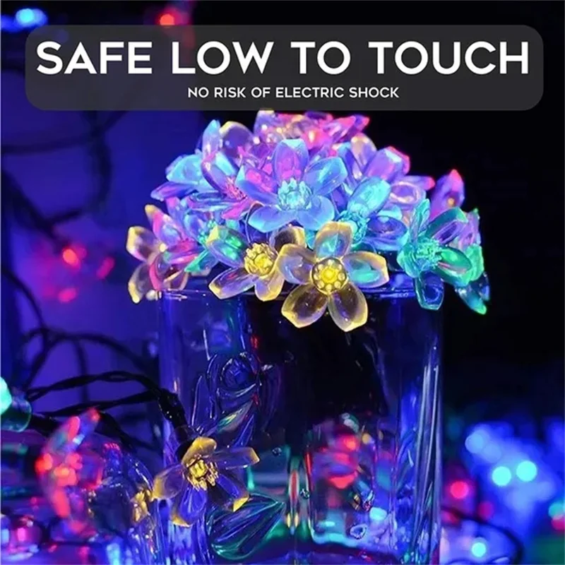 200/100/50/30/20LED Outdoor Courtyard Solar Fairy Lights Cherry Blossoms Solar String Lights Christmas Decorative Lighting Lamp 200/100/50/30/20LED Outdoor Courtyard Solar Fairy Lights Cherry Blossoms Solar String Lights Christmas Decorative Lighting Lamp