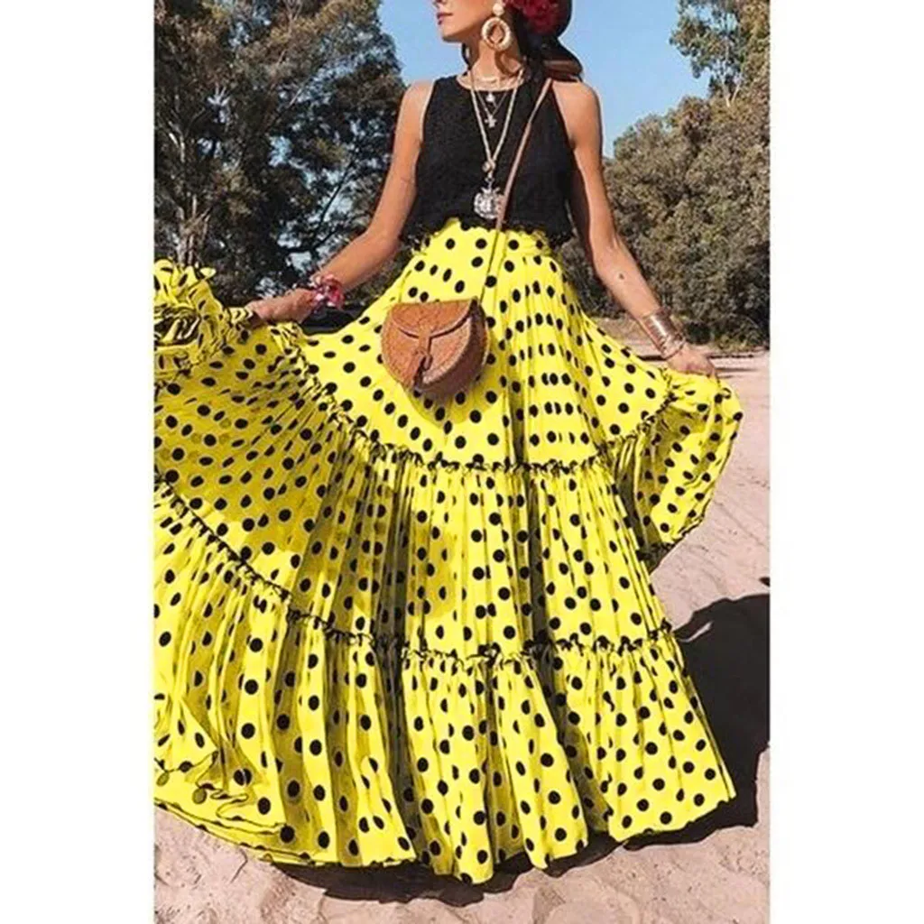 Women Fashion Natural Waist Polka Dot Printed Skirt Loose Ruffled Pleated Korean Fashion Sexy Black Mini Skirts 2022
Women Fashion Natural Waist Polka Dot Printed Skirt Loose Ruffled Pleated Korean Fashion Sexy Black Mini Skirts 2022
