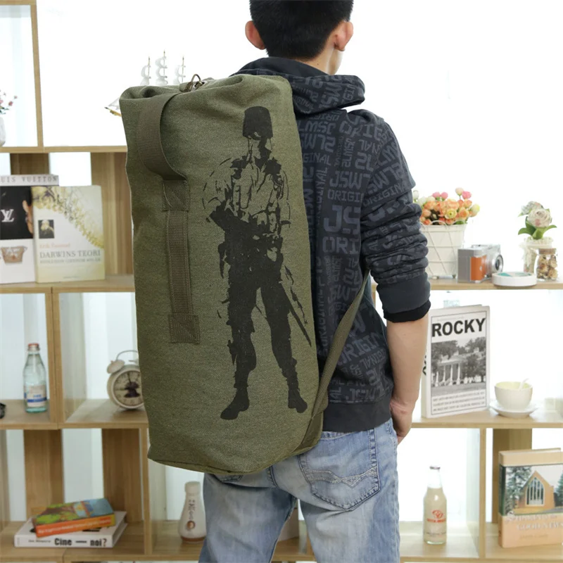 Casual Outdoors Mountaineering Canvas Men Backpack Camping Hiking Sports Large Capacity Travel Backpack Printed Bucket Rucksack
Casual Outdoors Mountaineering Canvas Men Backpack Camping Hiking Sports Large Capacity Travel Backpack Printed Bucket Rucksack