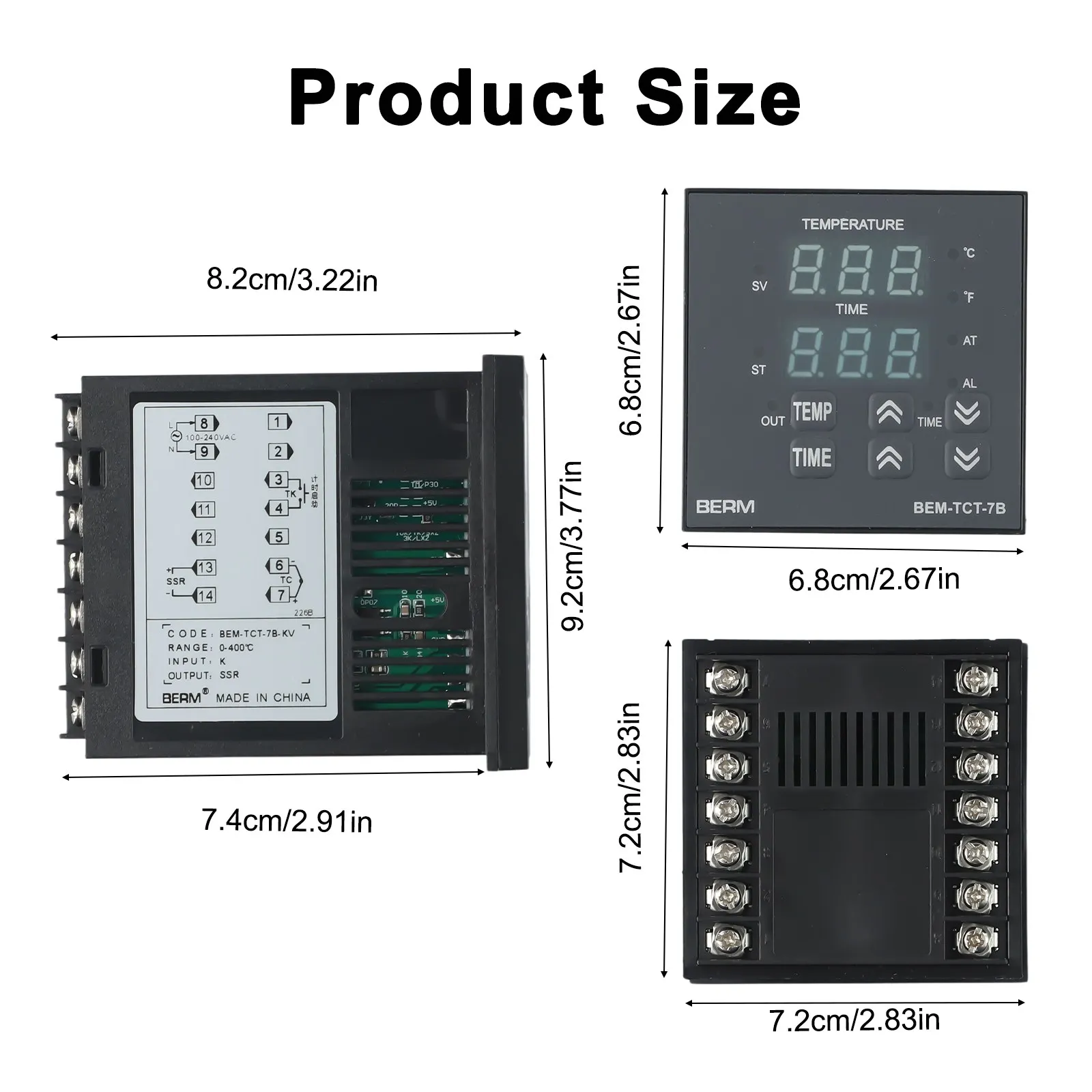 Practical Controller Control Timing Input 250VAC 30A 68*68mm Alarm Modes Digital Thermostat Heat Press Machine
Practical Controller Control Timing Input 250VAC 30A 68*68mm Alarm Modes Digital Thermostat Heat Press Machine