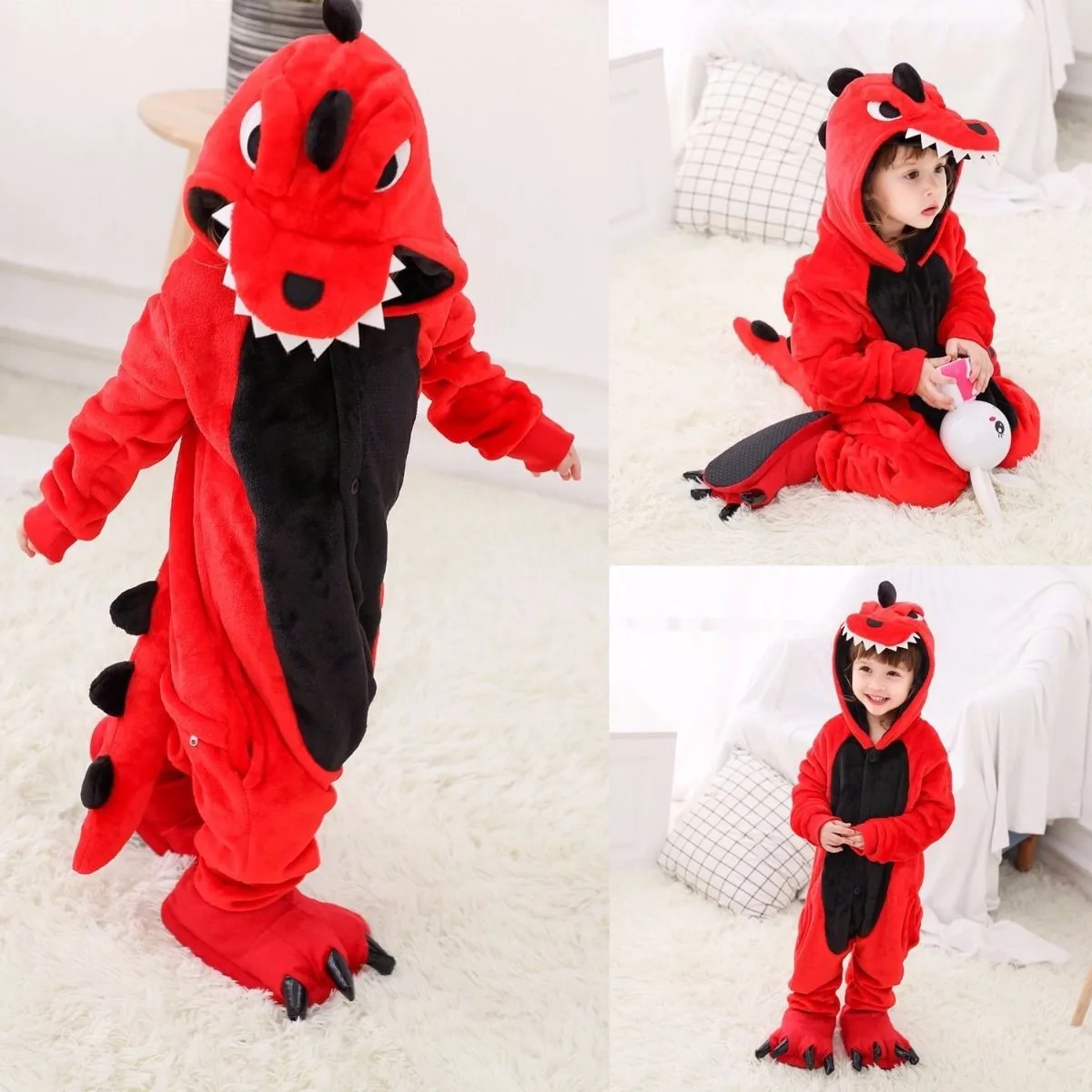 New Jurassic Red Dinosaur costume for adults and children Halloween Fire Dragon cos school parent-child activities show catwalk
New Jurassic Red Dinosaur costume for adults and children Halloween Fire Dragon cos school parent-child activities show catwalk