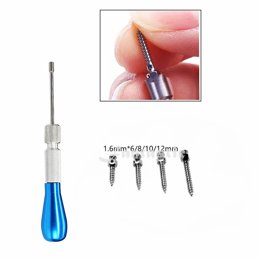 

Dental Orthodontic Mini Implants Micro Screw Self Drilling +1Pc Screwdriver Self Drilling Tool Stainless Materials Φ1.6mm