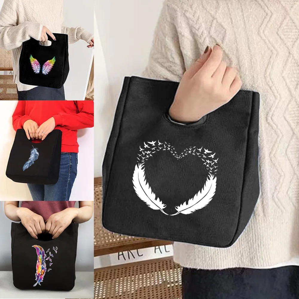 Child Thermal Lunch Box Tote Bags Feather Print Office Packed Food Women Travel Picnic Portable Refrigerators Handbag Cooler Bag
Child Thermal Lunch Box Tote Bags Feather Print Office Packed Food Women Travel Picnic Portable Refrigerators Handbag Cooler Bag