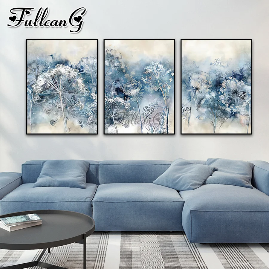 Diy diamond painting full drill blue white dandelion Mosaic Embroidery triptych abstract plants Home Decoration Picture AA3693
Diy diamond painting full drill blue white dandelion Mosaic Embroidery triptych abstract plants Home Decoration Picture AA3693