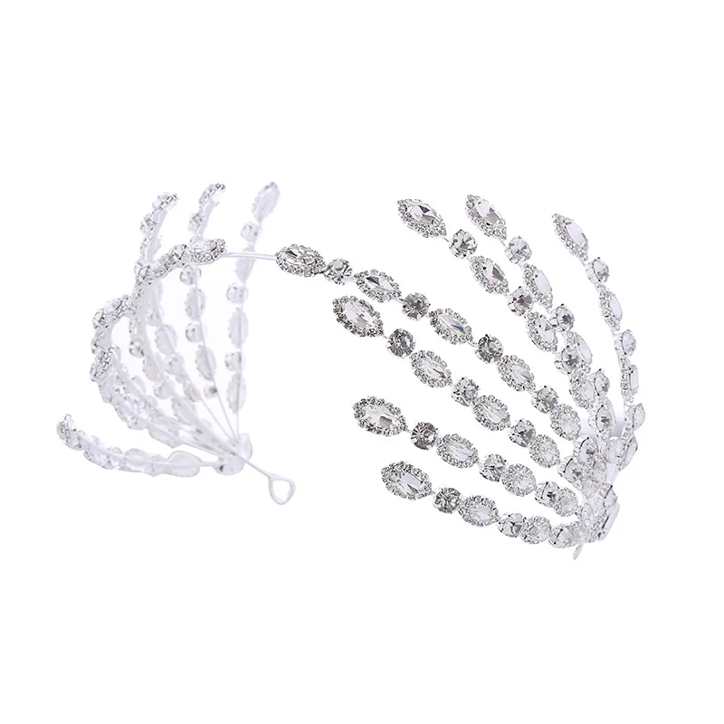 

Luxury Wedding Hair Accessories Bride Headband Cubic Zirconia Bridal Tiara Crown Hairband Princess Party Prom Crowns For Women