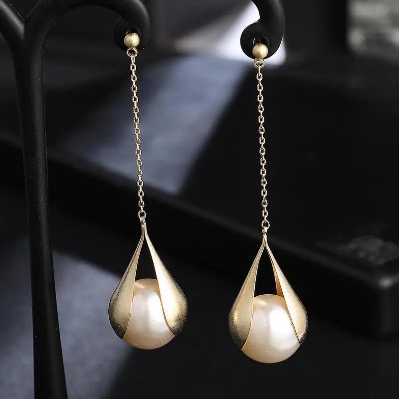 Korean Fashion Long Dangle Imitation Pearl Drop Earrings for Women Wedding Party Vintage Golden Color Plated Statement Jewelry 2 Mallzona Sa7b0b22dcbb64f4887b0839c11868adfe Korean Fashion Long Dangle Imitation Pearl Drop Earrings for Women Wedding Party Vintage Golden Color Plated Statement Jewelry Mallzona