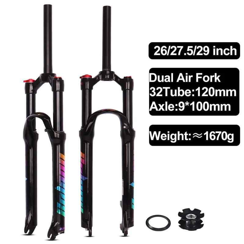 Bolany Air Suspension 26/27.5/ 29inch Aluminum Alloy Air Bicycle Fork Straight MTB Forks Travel 100mm For Bicycle Accessories
Bolany Air Suspension 26/27.5/ 29inch Aluminum Alloy Air Bicycle Fork Straight MTB Forks Travel 100mm For Bicycle Accessories