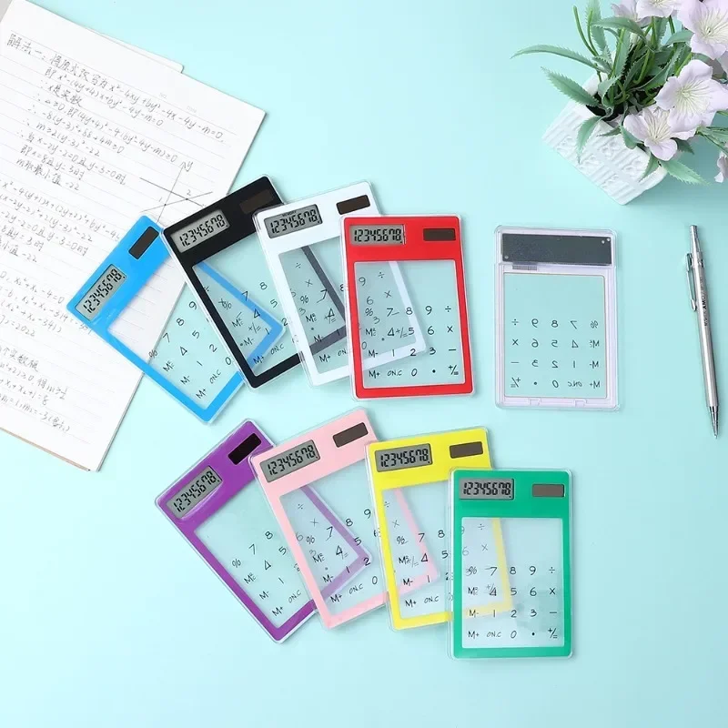 1pcs 8 Digit Touch Screen Ultra slim Transparent Solar Stationery Clear Scientific Calculator use for Student School Office
1pcs 8 Digit Touch Screen Ultra slim Transparent Solar Stationery Clear Scientific Calculator use for Student School Office