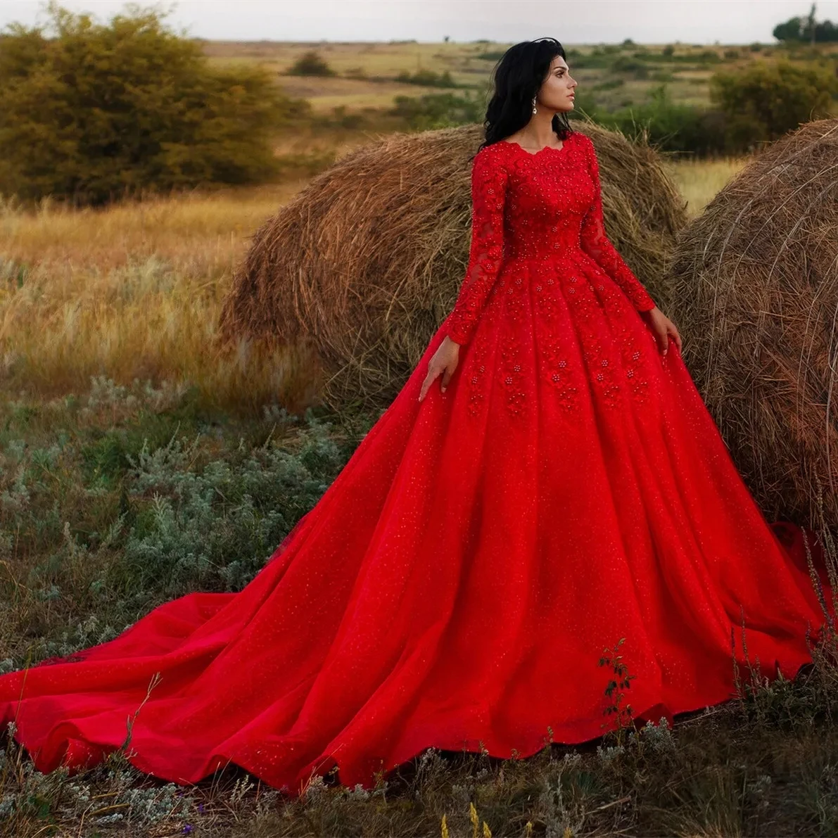 Retro Dubal Lace Evening Dresses Bead Luxury Red Long Sleeves Saudi Arabic Wedding Gowns Moroccan Marriage Outfits
Retro Dubal Lace Evening Dresses Bead Luxury Red Long Sleeves Saudi Arabic Wedding Gowns Moroccan Marriage Outfits