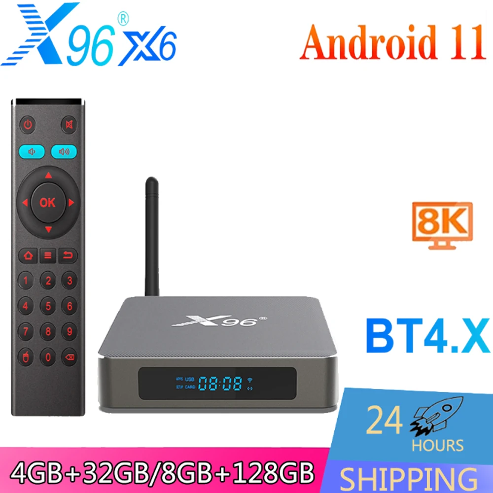 X96 X6 TV BOX Android 11.0 RK3566 8K original 1000M Ethernet 2.4G&5G Dual WiFi BT4. X X96X6 smart tv box Media player
X96 X6 TV BOX Android 11.0 RK3566 8K original 1000M Ethernet 2.4G&5G Dual WiFi BT4. X X96X6 smart tv box Media player