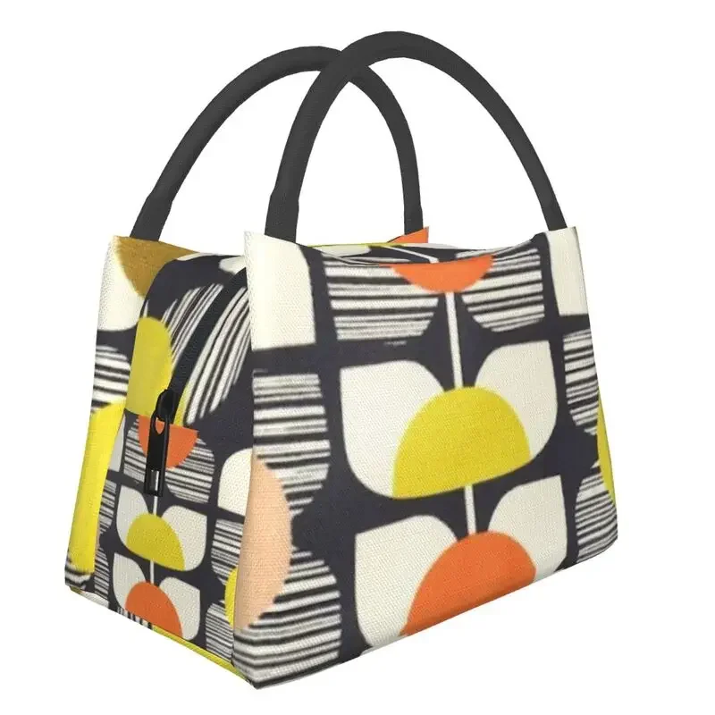 

Orla Kiely Colorful Flowers Insulated Lunch Bags for Women Scandinavian Pattern Resuable Thermal Cooler Food Lunch Box