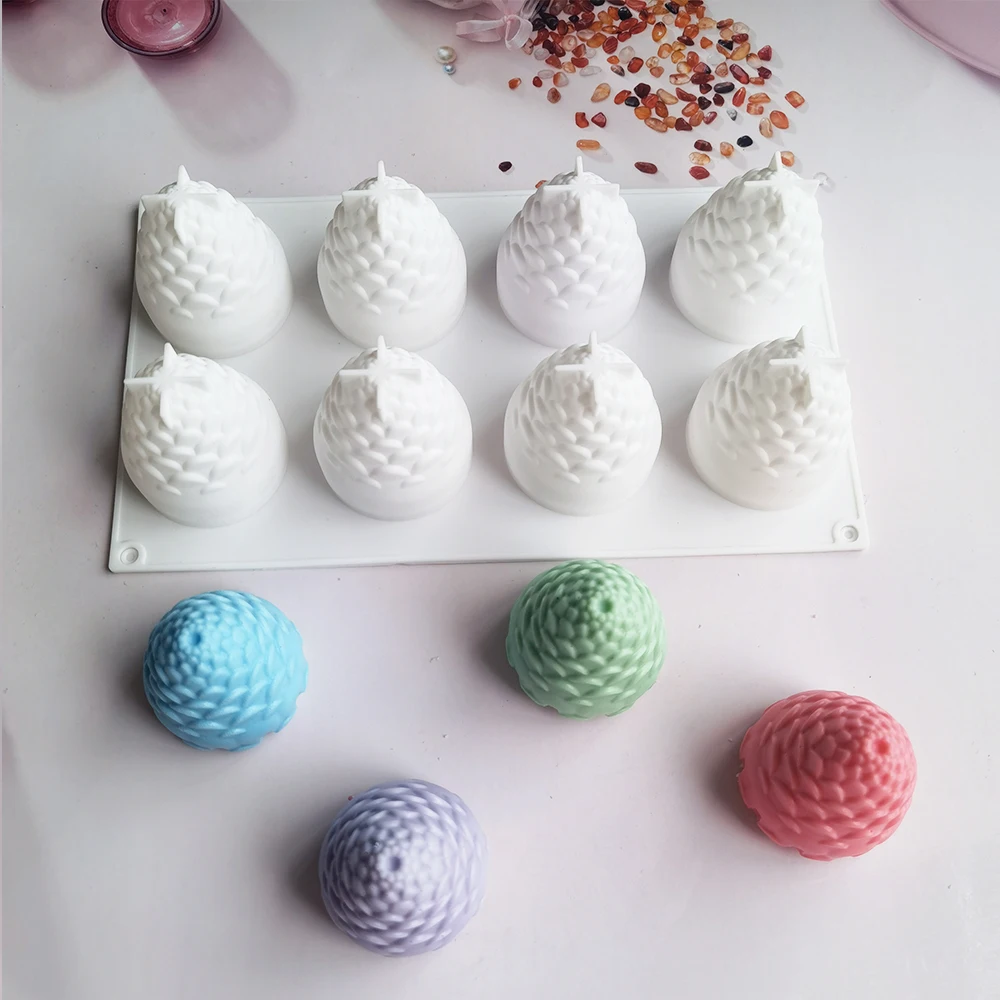 

Christmas Pine Cone Silicone Candle Mold 3D Diy Handmade Aromatherapy Candles Soap Beeswax Mould Kitchen Cake Making Tools