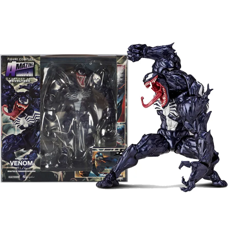 

Venom Amazing Yamaguchi Legends Action Figure Joint Movable Change Face Statue Model Collectible Kids For Toy Gift