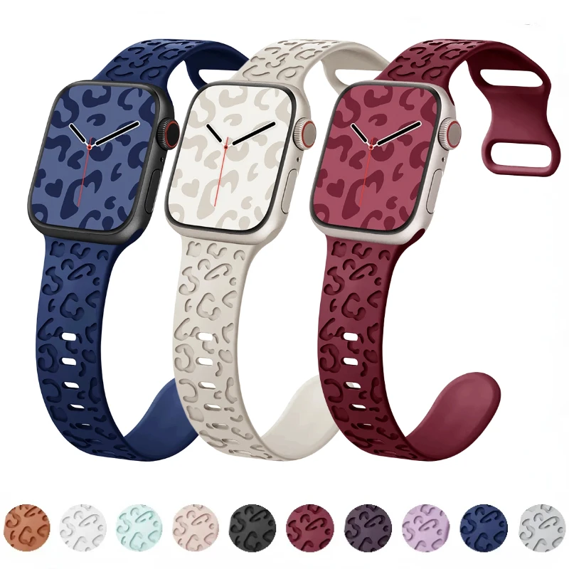 Silicone Strap for Apple Watch 9 8 7 45mm 41mm Ultra2 49mm Leopard Print Bracelet Wristband for 6 5 4 SE 44mm 40mm 3 42mm Correa
Silicone Strap for Apple Watch 9 8 7 45mm 41mm Ultra2 49mm Leopard Print Bracelet Wristband for 6 5 4 SE 44mm 40mm 3 42mm Correa