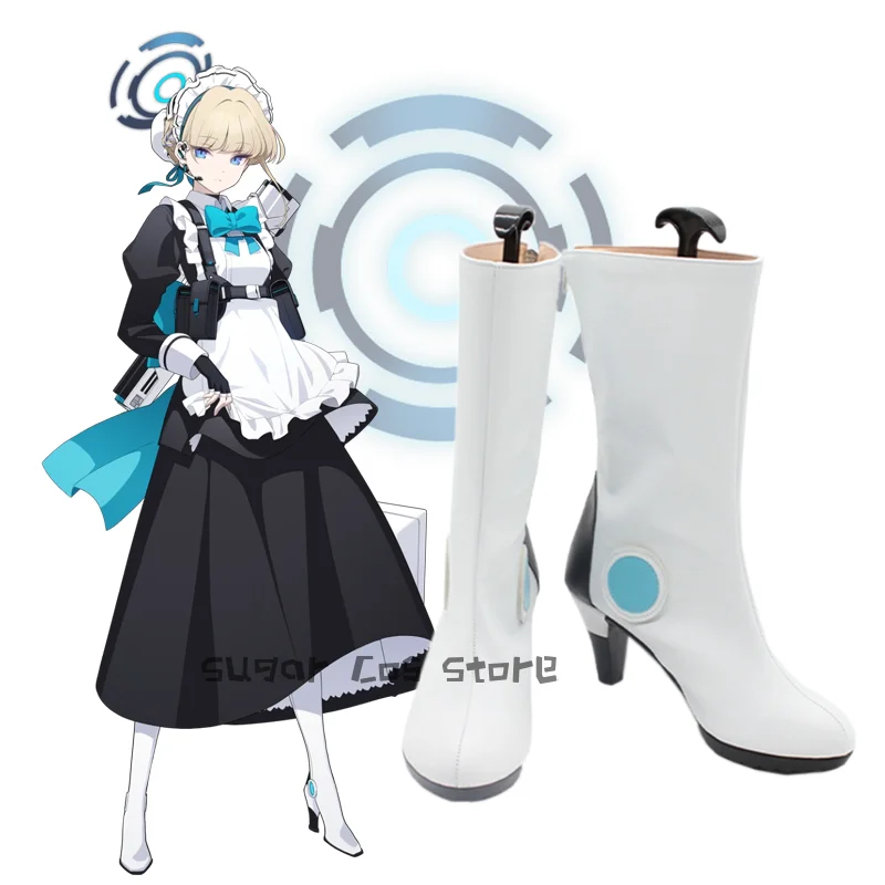 

Games Blue Archive Asuma Toki Cosplay Shoes White Boots High Heeled Halloween Easter Costume Carnival Women Men Role Play Outfit