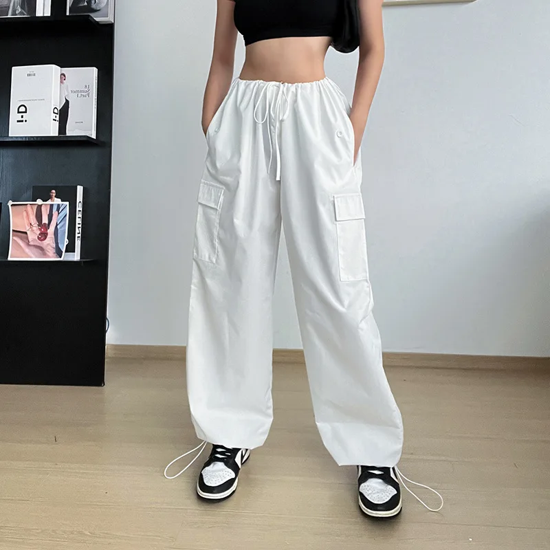 Autumn High Waist Casual Pants Wide Leg Loose Large Size Tether Straight Overalls Female Solid Color Cargo Pants Street Cloth
Autumn High Waist Casual Pants Wide Leg Loose Large Size Tether Straight Overalls Female Solid Color Cargo Pants Street Cloth