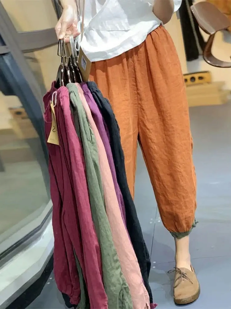 Jmprs Pure Cotton Women Pants Cotton Line Fashion Patchwork Harem Ankle Pants Korean Summer Loose Pockets Ladies Pants
Jmprs Pure Cotton Women Pants Cotton Line Fashion Patchwork Harem Ankle Pants Korean Summer Loose Pockets Ladies Pants