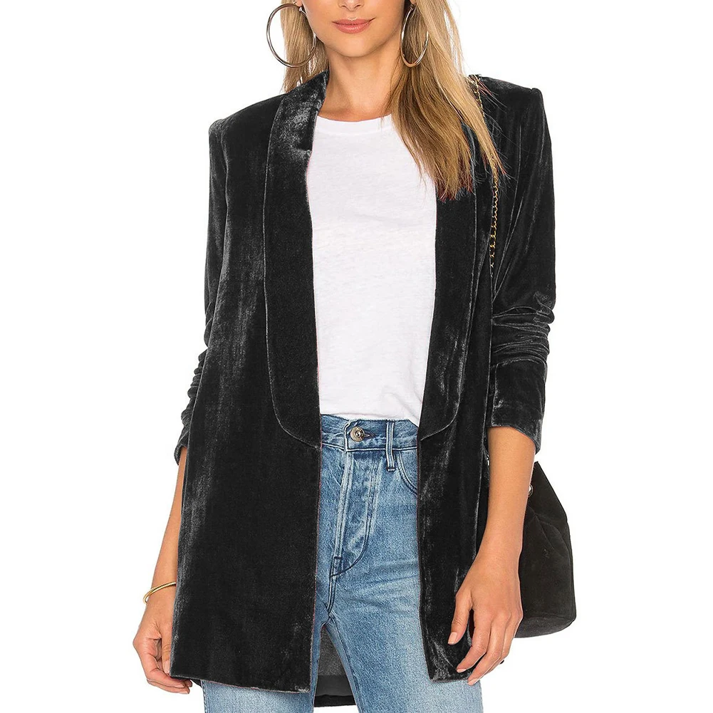 Womens Blazer Coat Appointments Blazer Suit Coat Daily Golden Velvet Jacket Office Open Front Cardigan Stylish Women's Suits
Womens Blazer Coat Appointments Blazer Suit Coat Daily Golden Velvet Jacket Office Open Front Cardigan Stylish Women's Suits