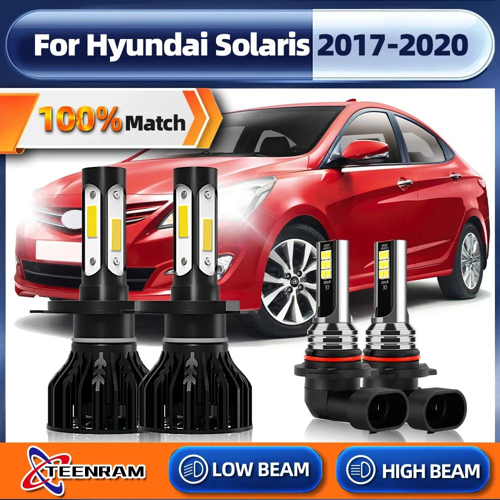 

H4 LED Headlight Bulb 40000LM 6000K CSP Chip Car Headlamp 9006 HB4 Turbo Auto Lamps 12V For Hyundai Solaris 2017 2018 2019 2020