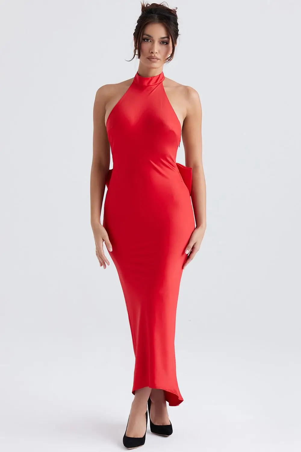 High Quality Women Red Evening Party Dress Halter Backless Big Bowtie Hip Ankle Length Formal Celebrity Birthday Prom Gowns
High Quality Women Red Evening Party Dress Halter Backless Big Bowtie Hip Ankle Length Formal Celebrity Birthday Prom Gowns