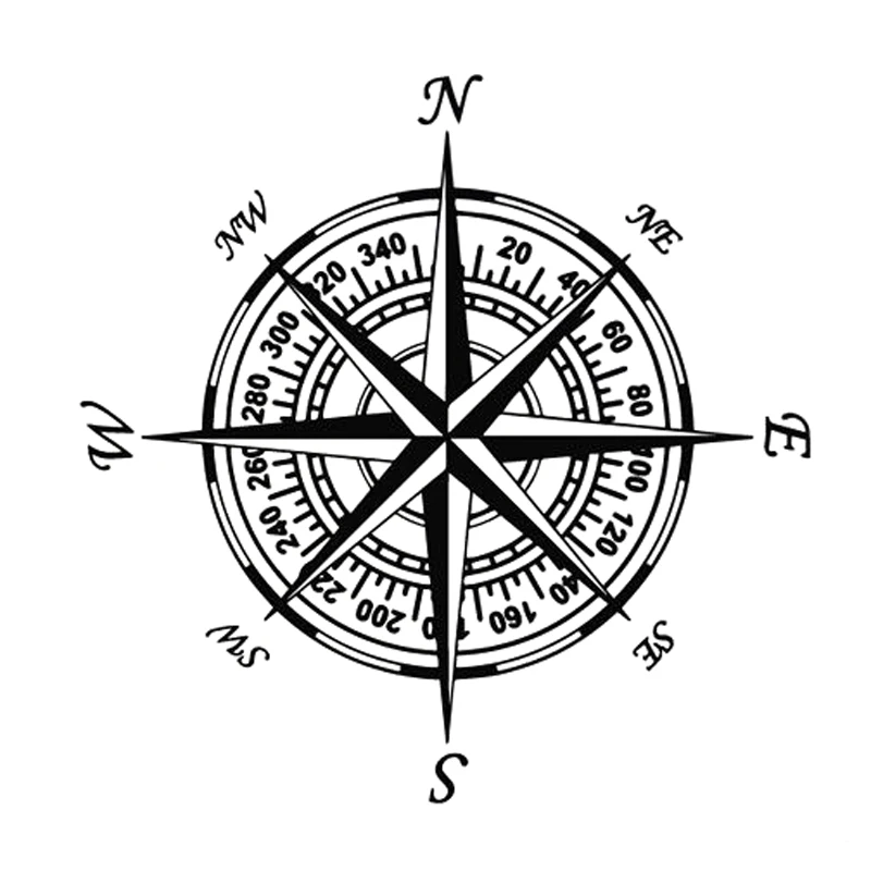 

Car Sticker Personality Nautical Compass Modeling Classic Stickers PVC Auto Decorative Accessories Sunscreen Waterproof Decals